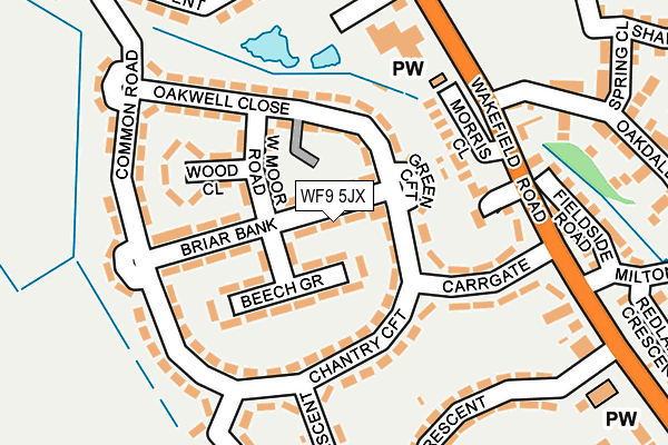 WF9 5JX map - OS OpenMap – Local (Ordnance Survey)