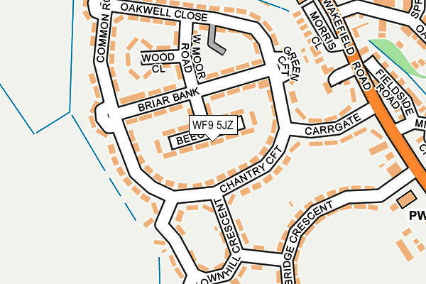 WF9 5JZ map - OS OpenMap – Local (Ordnance Survey)