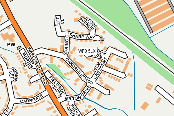 WF9 5LX map - OS OpenMap – Local (Ordnance Survey)