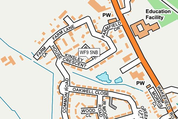 WF9 5NB map - OS OpenMap – Local (Ordnance Survey)