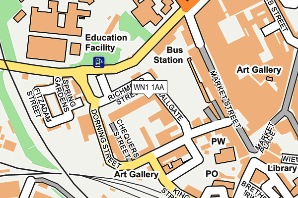 WN1 1AA map - OS OpenMap – Local (Ordnance Survey)