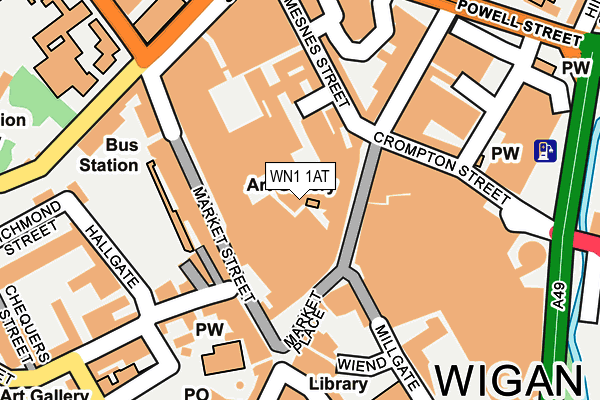 WN1 1AT map - OS OpenMap – Local (Ordnance Survey)