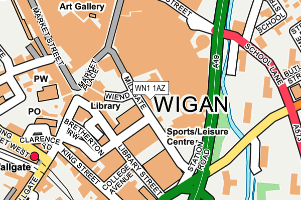 WN1 1AZ map - OS OpenMap – Local (Ordnance Survey)