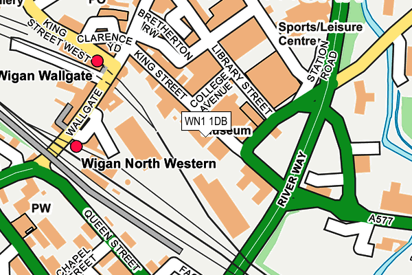 WN1 1DB map - OS OpenMap – Local (Ordnance Survey)