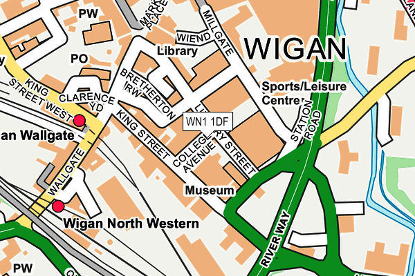 WN1 1DF map - OS OpenMap – Local (Ordnance Survey)