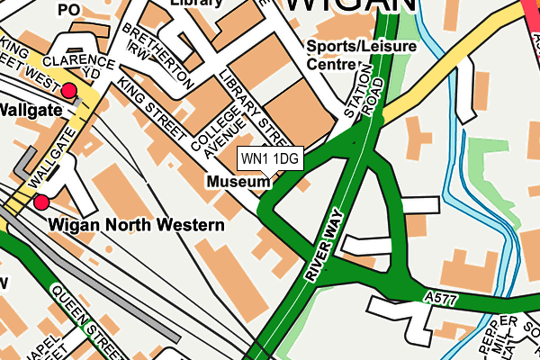 WN1 1DG map - OS OpenMap – Local (Ordnance Survey)