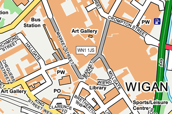 WN1 1JS map - OS OpenMap – Local (Ordnance Survey)