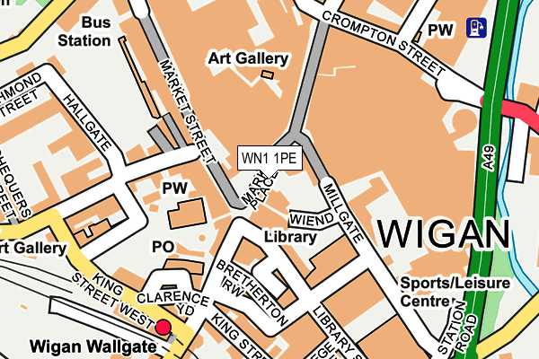 WN1 1PE map - OS OpenMap – Local (Ordnance Survey)