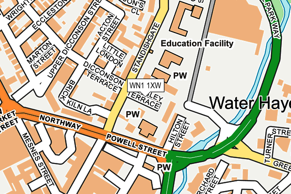 WN1 1XW map - OS OpenMap – Local (Ordnance Survey)