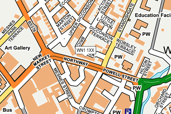 WN1 1XX map - OS OpenMap – Local (Ordnance Survey)