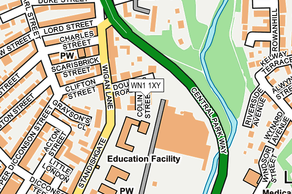 WN1 1XY map - OS OpenMap – Local (Ordnance Survey)