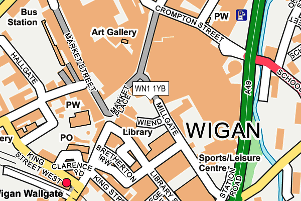 WN1 1YB map - OS OpenMap – Local (Ordnance Survey)