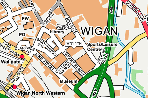 WN1 1YN map - OS OpenMap – Local (Ordnance Survey)