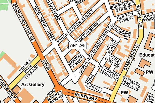 WN1 2AF map - OS OpenMap – Local (Ordnance Survey)