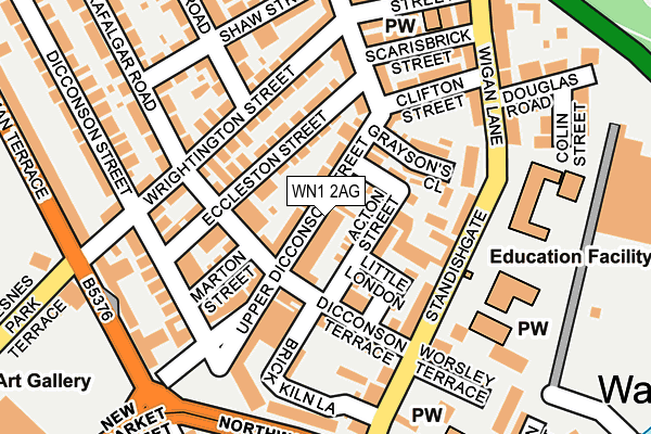 WN1 2AG map - OS OpenMap – Local (Ordnance Survey)