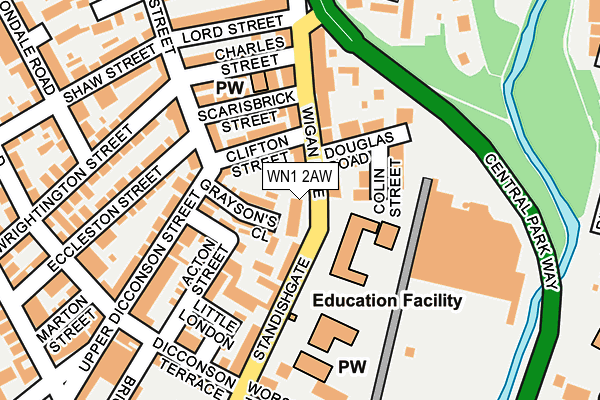 WN1 2AW map - OS OpenMap – Local (Ordnance Survey)
