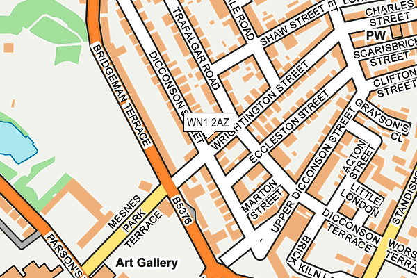 WN1 2AZ map - OS OpenMap – Local (Ordnance Survey)