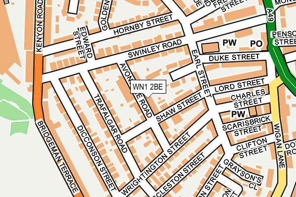 WN1 2BE map - OS OpenMap – Local (Ordnance Survey)