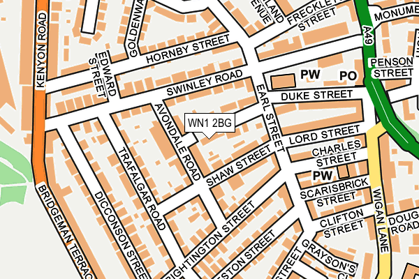 WN1 2BG map - OS OpenMap – Local (Ordnance Survey)