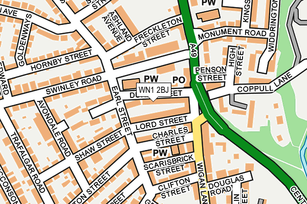 WN1 2BJ map - OS OpenMap – Local (Ordnance Survey)
