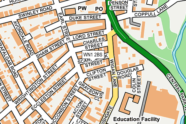 WN1 2BS map - OS OpenMap – Local (Ordnance Survey)