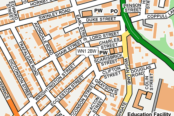 WN1 2BW map - OS OpenMap – Local (Ordnance Survey)