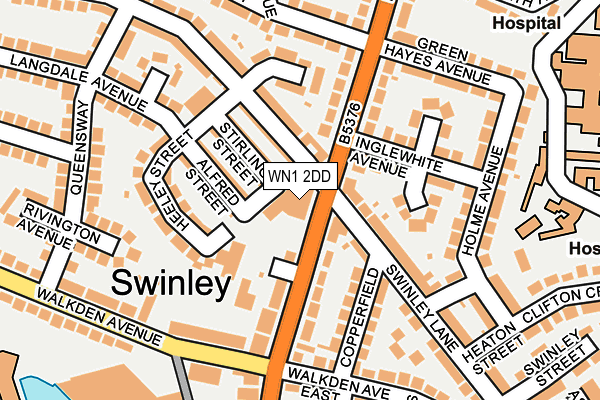 WN1 2DD map - OS OpenMap – Local (Ordnance Survey)