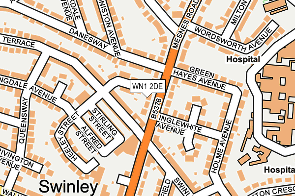 WN1 2DE map - OS OpenMap – Local (Ordnance Survey)