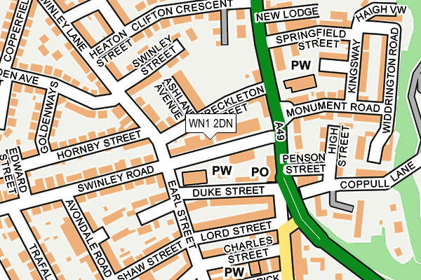 WN1 2DN map - OS OpenMap – Local (Ordnance Survey)