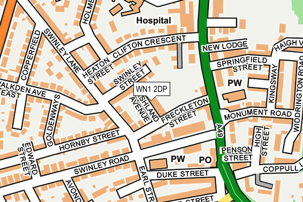 WN1 2DP map - OS OpenMap – Local (Ordnance Survey)