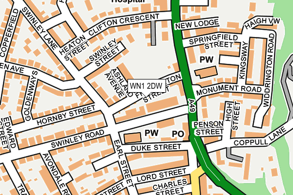 WN1 2DW map - OS OpenMap – Local (Ordnance Survey)