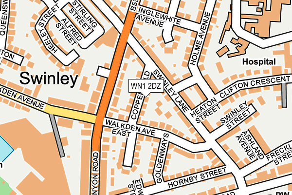 WN1 2DZ map - OS OpenMap – Local (Ordnance Survey)