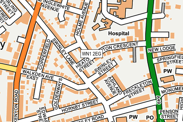 WN1 2EG map - OS OpenMap – Local (Ordnance Survey)