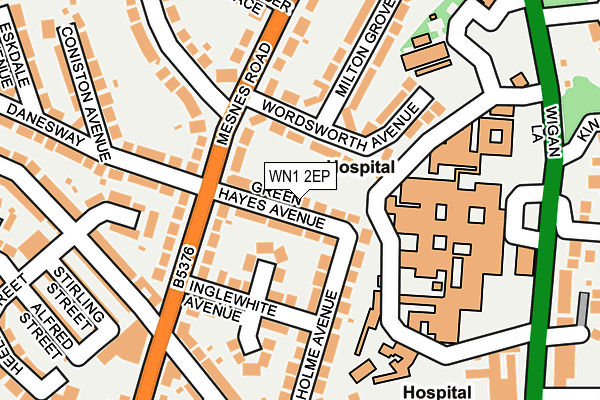WN1 2EP map - OS OpenMap – Local (Ordnance Survey)