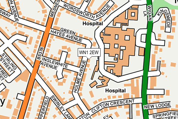 WN1 2EW map - OS OpenMap – Local (Ordnance Survey)