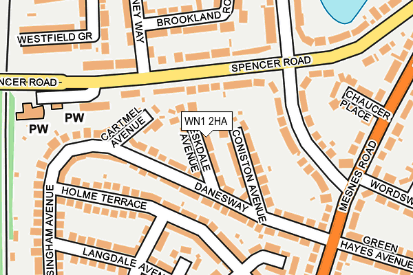 WN1 2HA map - OS OpenMap – Local (Ordnance Survey)