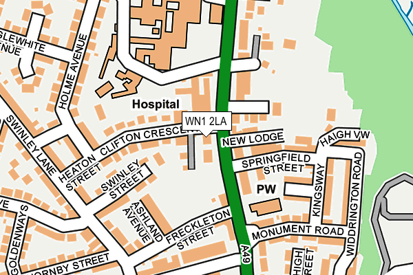 WN1 2LA map - OS OpenMap – Local (Ordnance Survey)