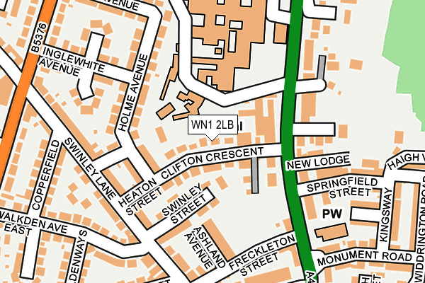 WN1 2LB map - OS OpenMap – Local (Ordnance Survey)