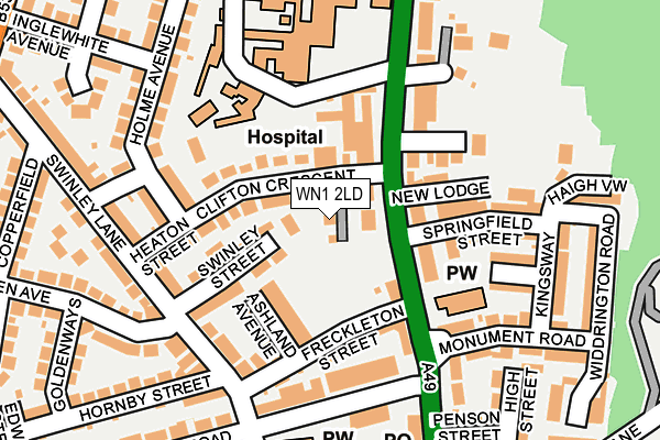 WN1 2LD map - OS OpenMap – Local (Ordnance Survey)