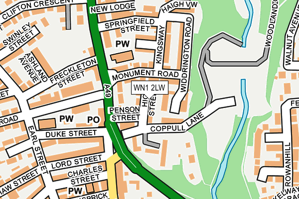 WN1 2LW map - OS OpenMap – Local (Ordnance Survey)