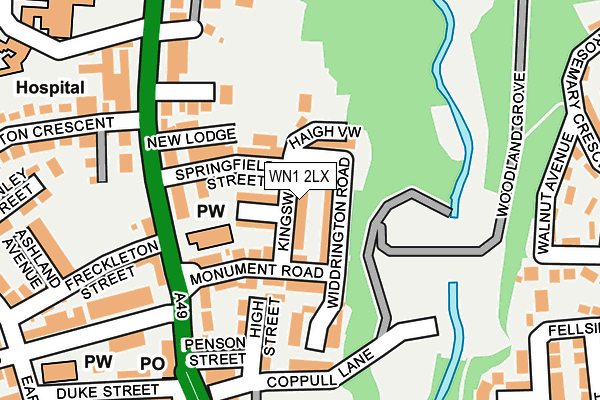 WN1 2LX map - OS OpenMap – Local (Ordnance Survey)