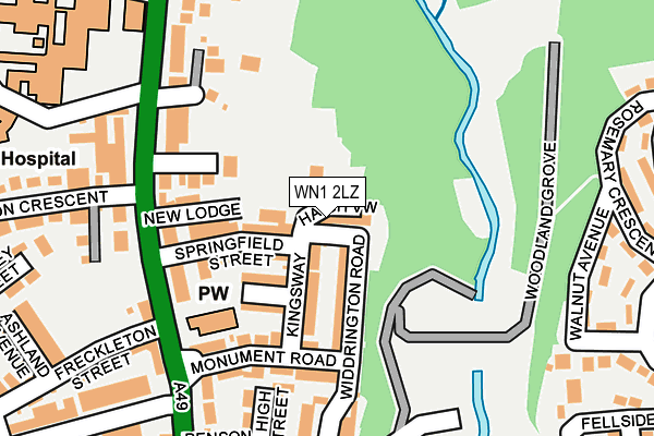 WN1 2LZ map - OS OpenMap – Local (Ordnance Survey)