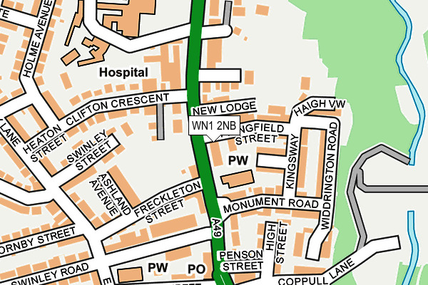 WN1 2NB map - OS OpenMap – Local (Ordnance Survey)