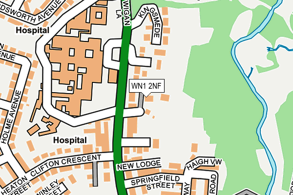 WN1 2NF map - OS OpenMap – Local (Ordnance Survey)