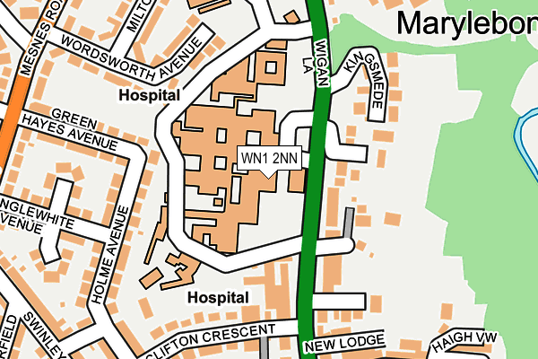 WN1 2NN map - OS OpenMap – Local (Ordnance Survey)