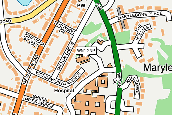 WN1 2NP map - OS OpenMap – Local (Ordnance Survey)