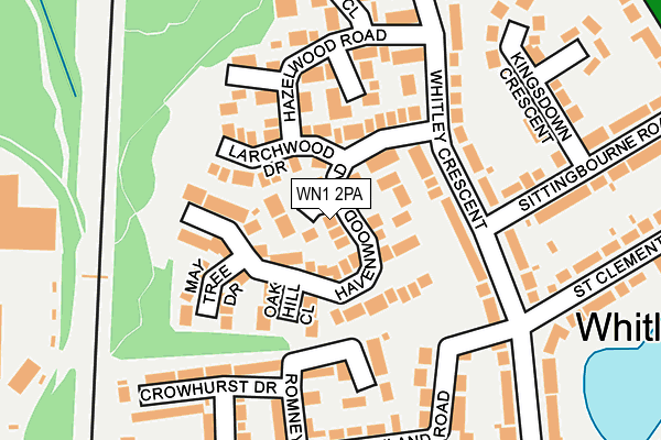 WN1 2PA map - OS OpenMap – Local (Ordnance Survey)