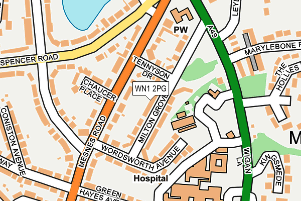 WN1 2PG map - OS OpenMap – Local (Ordnance Survey)