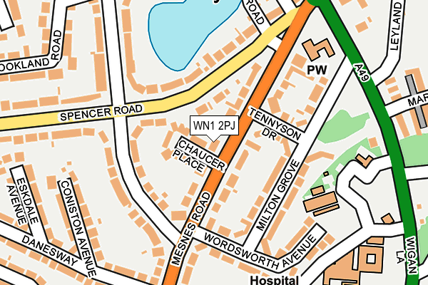 WN1 2PJ map - OS OpenMap – Local (Ordnance Survey)