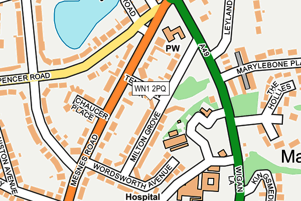 WN1 2PQ map - OS OpenMap – Local (Ordnance Survey)